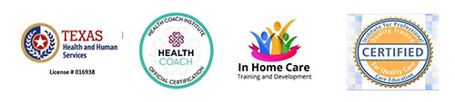 Texas Health and Human Services, Health Coach, In Home Care Training and Development certifications